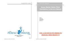 Home Master- 2 Stage Fine Sediment & Carbon Filter Brochure