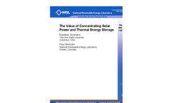 |The Value of Concentrating Solar power and Thermal jEnergy Storage Brochure