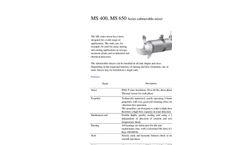 DeTech - Model MS 400 and MS 650 - Submersible Mixer - Brochure