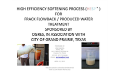 Hydraulic Frackwater Treatment: High Efficiency Softening Process (HESP)