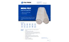 Fil-Trek - Model Mera Felt Series - Single Layer Bag Filter - Datasheet