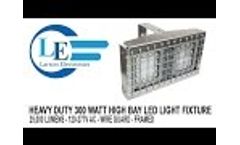 Heavy Duty 300 Watt High Bay LED Light Fixture - 25,000 Lumens - 120-277V AC - Wire Guard - Framed