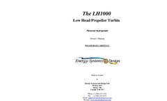 ESD - Model LH1000 - Low Head Stream Engine - Manual
