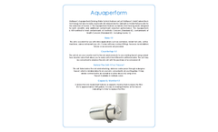 Model Aquaperform - Under Counter Water Filter - Datasheet