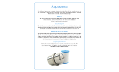 Model Aquaversa - Under Sink Water Filter - Datasheet