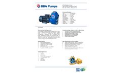BBA Pumps - Model B70 BVGMC Multi-Use - Electrically Driven 3 Inch Self-Priming Centrifugal Pump - Datasheet