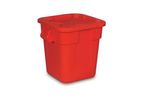 Brute - Model FG351700RED - 28 Gal Square Container with Lid Red
