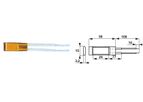 AMWEI - Model 110V-240V 180C  24x15x3.2mm - PTC Heater Chip Clamp Contact 3 Wraps Polyimide 100mm Cable Insulated