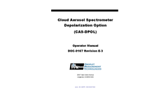 Cloud Aerosol Spectrometer Depolarization Option (CAS-DPOL) - Operator Manual