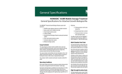 General Specifications for Attached NOMADIC Growth Biological Reactor (AGBR) Models - Brochure