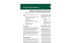 General Specifications for NOMADIC™ Membrane Biological Reactor (MBR) Models - Brochure