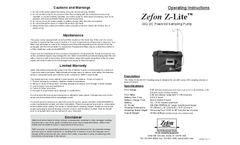 Zefon - Model Z-LITE-IAQDC DC - Powered Air Sampling Pump - Manual