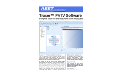 Tracer - Version PV IV - Curve Measurements Software - Brochure