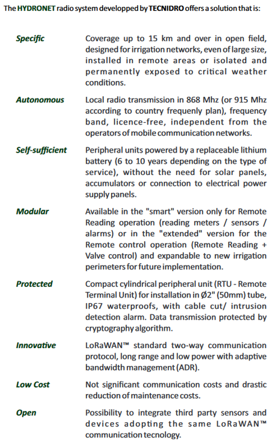 Tecnidro Hydronet Remote Reading And Control Radio System For Water ...