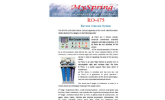 MySpring - Model RO-175 - Reverse Osmosis System - Brochure
