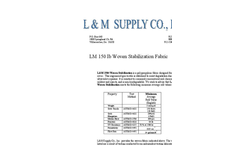 L & M - Model LM 150 - 150 lb - Tensile Woven Stabilization Fabric - Datasheet