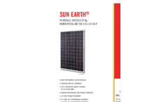 SUN EARTH - TDB 125x125-96-P - Monocristalline PV Module Brochure