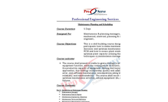 Maintenance Planning and Scheduling Course Brochure