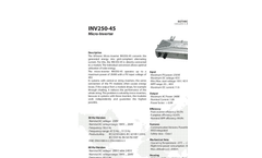 Model INV250-45 - Micro Inverter for Photovoltaics Brochure