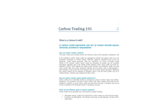  Carbon Trading 101 Brochure