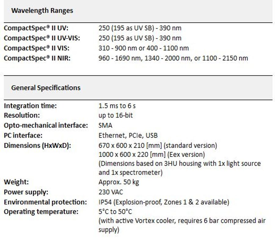 Compactspec - II - Spectrometer Systems - UV-VIS-NIR ...