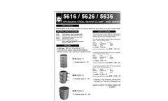 ROBAR - 5616/5626/5636 - 5600 Series - Stainless Steel Repair Clamp Datasheet
