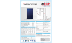 QS Solar - Model QSM6-60/265-280 - Mono Crystalline Silicon Solar Module Brochure