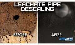 Scale Removal from Leachate Pipe with Rydlyme Biodegradable Descaler - Video