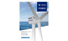 Doosan - Model WinDS3000, 3300, 5500 & DS205-8MW - Wind Turbine - Brochure