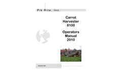 8100 Carrot Harvester - Operators Manual