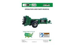Pik Rite HR 250 Hydra-Ram Manure Spreaders - Operation And Parts Manual