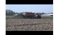 Challenger Tractor Spreading Manure on Wheat Stubble Video