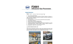 GPE - Model F3001 - Ultrasonic Gas Flowmeter - Specifications