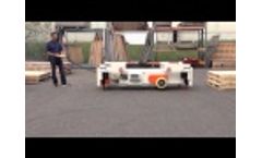 Remote controlled powered cart with lifting legs for work positioning Video