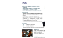 Windon AB and Essett Sweden AB - Photovoltaic Solar Modules Datasheet