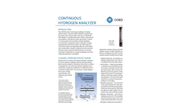 COSA/Xentaur - Continuous Hydrogen Analyzer (CHA) Brochure