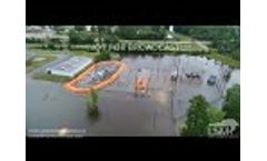 NC Aerial oF Lumber Near Record Flood Stage Short Video