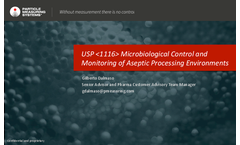 USP <1116> Microbiological Control and Monitoring of Aseptic Processing Environments - Applications Note