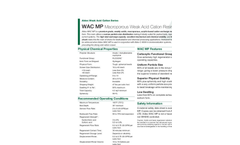 Aldex - Model WAC MP - Macroporous Weak Acid Cation Resin Datasheet