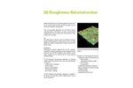 Phenom - 3D Roughness Reconstruction Software - Specification Sheet