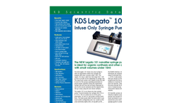 KDS Legato - 101 - Dual Infuse Only Syringe Pump Datasheet