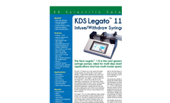 KDS Legato - 110 - Single Syringe Infuse/Withdraw Programmable Datasheet