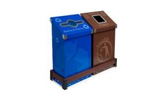 Wedgecycle - Model WEDGE2BIN - 2-Bin Station for Recycling and Waste Management