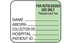 Model ABO-40 - Bar Coded Information Labels for Blood Testing – Codabar