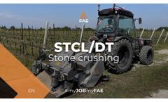 FAE stone crusher at work in a vineyard with a Landini REX4 tractor - Video