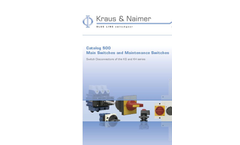 Model KG and KH Series - Main Switches and Maintenance Switches – Catalog