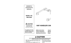 Worksaver - Model HHU-2045 - 3-Pt. Hey Bale Unroller & Handler Manual