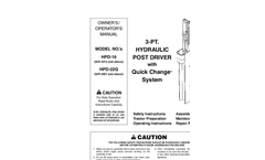 Worksaver - Model HPD-16/22Q - Manual Adjust 3-Pt Hydraulic Post Drivers Manual