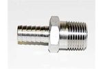 Adamant Valves - Model Sanitary Fittings - 3/8'' MPT to 3/8'' Barb - Stainless