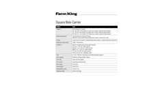 Farm King - Model 4480 - Square Bale Carrier Specifications Brochure